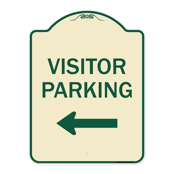 Signmission Designer Series-Visitor Parking Left, Tan & Green Heavy-Gauge Aluminum, 24" x 18", TG-1824-9743 A-DES-TG-1824-9743 - main
